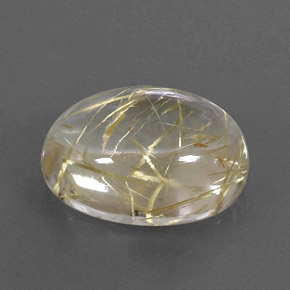 7.87캐럿 천연 무색 골든 루틸 쿼츠, 타원형 컷, 14.8×11.3 mm, 투명한
