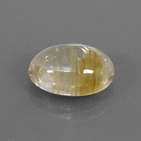 5.68캐럿 천연 무색 골든 루틸 쿼츠, 타원형 컷, 13.8×10 mm, 투명한