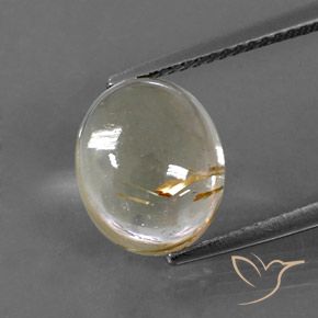 5.03ct 자연스러운 매우 밝은 황금빛 갈색 루틸 쿼츠, 타원형, 투명한