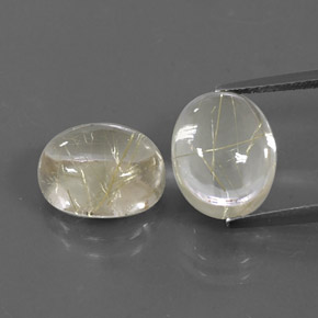 캐럿 천연 무색 골든 루틸 쿼츠 보석, 타원형 컷, 10.8×8.9 mm, 투명한
