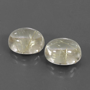 캐럿 천연 무색 골든 루틸 쿼츠 보석, 타원형 컷, 10.8×8.9 mm, 투명한