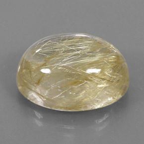 22.76캐럿 천연 무색 골든 루틸 쿼츠, 타원형 컷, 19.9×15.1 mm, 투명한