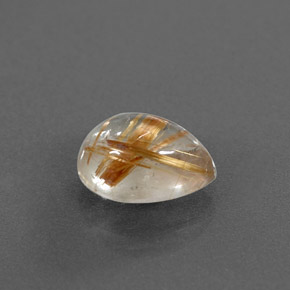 2.11캐럿 천연 무색 골든 루틸 쿼츠, 투명한, 9.7×7 mm, 투명/반투명