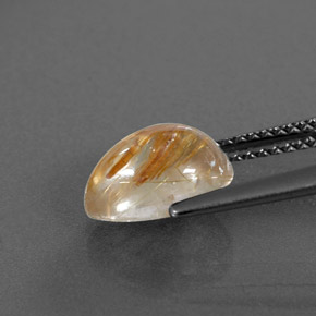 2.11캐럿 천연 무색 골든 루틸 쿼츠, 투명한, 9.7×7 mm, 투명/반투명
