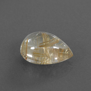 4.02캐럿 천연 무색 골든 루틸 쿼츠, 투명한, 12.8×9.1 mm, 투명/반투명