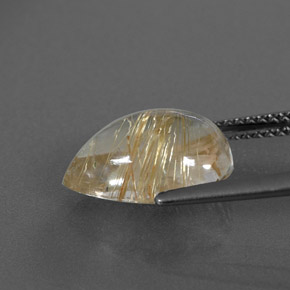 4.02캐럿 천연 무색 골든 루틸 쿼츠, 투명한, 12.8×9.1 mm, 투명/반투명