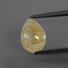 2.35캐럿 천연 무색 골든 루틸 쿼츠, 투명한, 10×7.1 mm, 투명/반투명