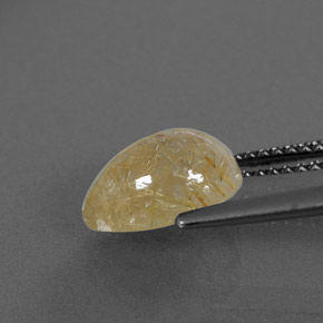 2.35캐럿 천연 무색 골든 루틸 쿼츠, 투명한, 10×7.1 mm, 투명/반투명
