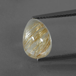 3.53캐럿 천연 무색 골든 루틸 쿼츠, 투명한, 11.7×8 mm, 투명/반투명