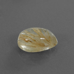 3.53캐럿 천연 무색 골든 루틸 쿼츠, 투명한, 11.7×8 mm, 투명/반투명