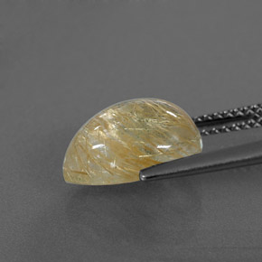 3.53캐럿 천연 무색 골든 루틸 쿼츠, 투명한, 11.7×8 mm, 투명/반투명