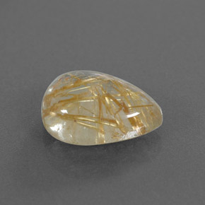 4.25캐럿 천연 무색 골든 루틸 쿼츠, 투명한, 12.8×9.1 mm, 투명/반투명