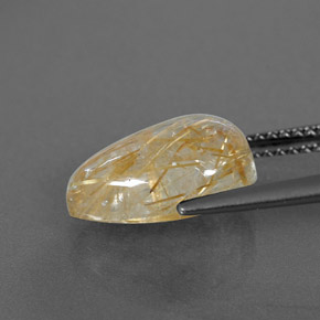 4.25캐럿 천연 무색 골든 루틸 쿼츠, 투명한, 12.8×9.1 mm, 투명/반투명