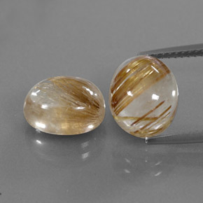 캐럿 천연 무색 골든 루틸 쿼츠 보석, 투명한, 10.8×8.8 mm, 투명/반투명