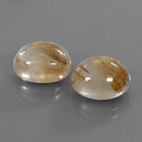 캐럿 천연 무색 골든 루틸 쿼츠 보석, 투명한, 10.8×8.8 mm, 투명/반투명