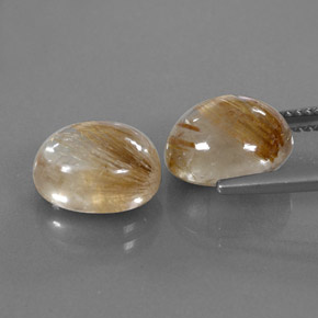 캐럿 천연 무색 골든 루틸 쿼츠 보석, 투명한, 10.8×8.8 mm, 투명/반투명
