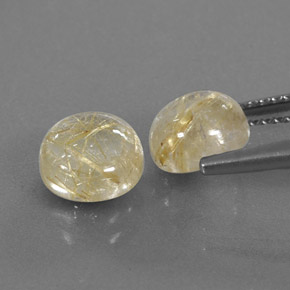 캐럿 천연 무색 골든 루틸 쿼츠 보석, 투명한, 7.05 mm, 투명/반투명