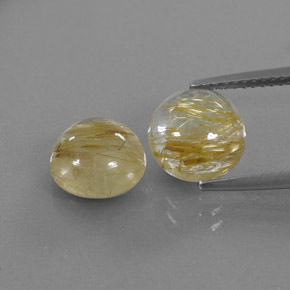 캐럿 천연 무색 골든 루틸 쿼츠 보석, 투명한, 8.95 mm, 투명/반투명