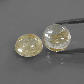 캐럿 천연 무색 골든 루틸 쿼츠 보석, 투명한, 8.94 mm, 투명/반투명