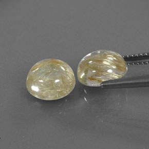 캐럿 천연 무색 골든 루틸 쿼츠 보석, 투명한, 8.94 mm, 투명/반투명