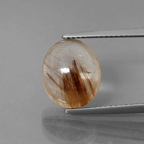 5.22캐럿 천연 무색 골든 루틸 쿼츠, 투명한, 11.9×10.1 mm, 투명/반투명