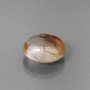 5.22캐럿 천연 무색 골든 루틸 쿼츠, 투명한, 11.9×10.1 mm, 투명/반투명