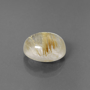 5.21캐럿 천연 무색 골든 루틸 쿼츠, 투명한, 11.9×9.8 mm, 투명/반투명