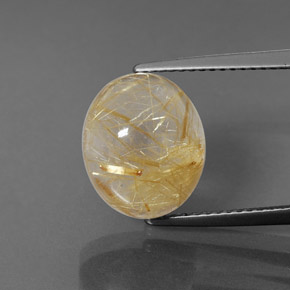 6.00캐럿 천연 무색 골든 루틸 쿼츠, 투명한, 12.1×10.1 mm, 투명/반투명