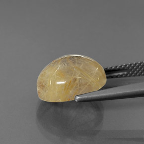 6.00캐럿 천연 무색 골든 루틸 쿼츠, 투명한, 12.1×10.1 mm, 투명/반투명