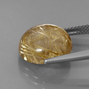 8.08캐럿 천연 무색 골든 루틸 쿼츠, 투명한, 12.87 mm, 투명/반투명