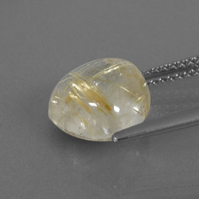 3.69캐럿 천연 무색 골든 루틸 쿼츠, 투명한, 9.8×9.8 mm, 투명/반투명