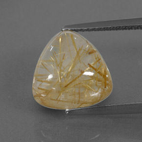 5.25캐럿 천연 무색 골든 루틸 쿼츠, 투명한, 11.1×11 mm, 투명/반투명