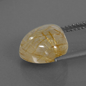 5.25캐럿 천연 무색 골든 루틸 쿼츠, 투명한, 11.1×11 mm, 투명/반투명