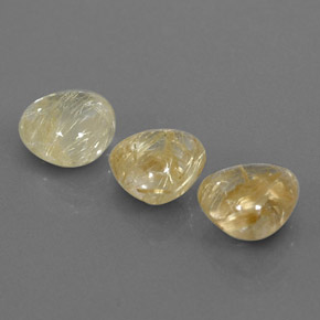 캐럿 천연 무색 골든 루틸 쿼츠 보석, 투명한, 8×7.8 mm, 투명/반투명