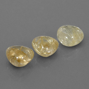 캐럿 천연 무색 골든 루틸 쿼츠 보석, 투명한, 8×7.8 mm, 투명/반투명