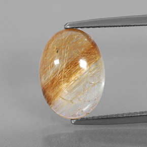 6.11캐럿 천연 무색 골든 루틸 쿼츠, 투명한, 13.8×10 mm, 투명/반투명