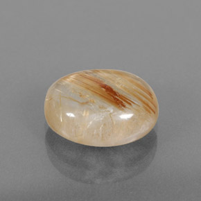 4.22캐럿 천연 무색 골든 루틸 쿼츠, 투명한, 11.7×9.8 mm, 투명/반투명