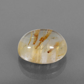 5.05캐럿 천연 무색 골든 루틸 쿼츠, 투명한, 12.1×10 mm, 투명/반투명