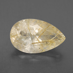 8.34캐럿 천연 무색 골든 루틸 쿼츠, 투명한, 17.7×11 mm, 투명/반투명