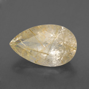 8.34캐럿 천연 무색 골든 루틸 쿼츠, 투명한, 17.7×11 mm, 투명/반투명