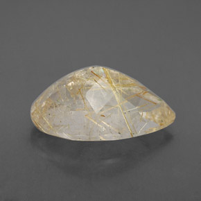 8.34캐럿 천연 무색 골든 루틸 쿼츠, 투명한, 17.7×11 mm, 투명/반투명