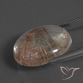 21.57캐럿 천연 구리로 지우기 루틸 쿼츠, 라운드 컷, 20.28 mm, 투명한
