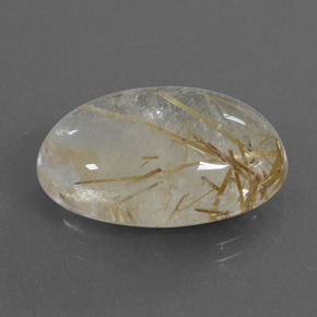 18.47캐럿 천연 매우 밝은 황금빛 갈색 루틸 쿼츠, 타원형 컷, 21.7×14.5 mm, 투명한