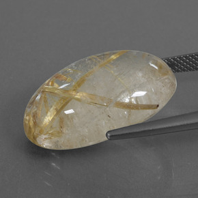18.47캐럿 천연 매우 밝은 황금빛 갈색 루틸 쿼츠, 타원형 컷, 21.7×14.5 mm, 투명한