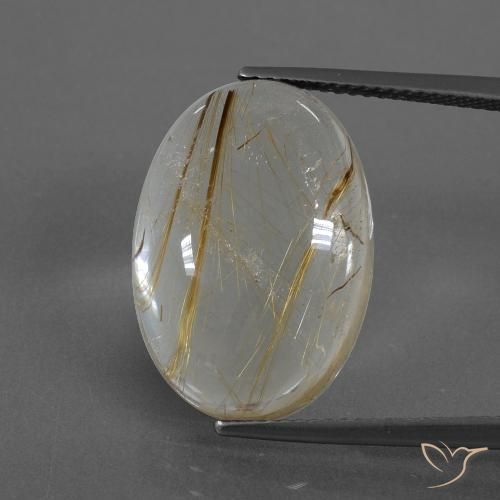 14.16ct 자연스러운 매우 밝은 황금빛 갈색 루틸 쿼츠, 타원형, 투명한