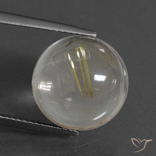 9.47ct 자연스러운 옅은 노랑 루틸 쿼츠, 둥근, 투명한