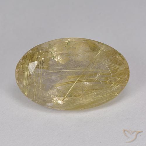 9.05ct 자연스러운 매우 밝은 황금빛 갈색 루틸 쿼츠, 타원형, 투명한