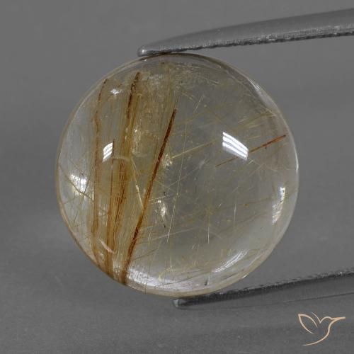7.22ct 자연스러운 매우 밝은 황금빛 갈색 루틸 쿼츠, 둥근, 투명한