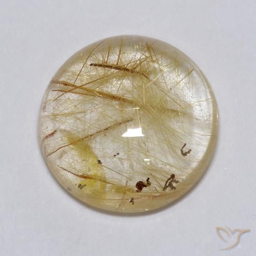 7.49ct 자연스러운 매우 밝은 황금빛 갈색 루틸 쿼츠, 둥근, 투명한
