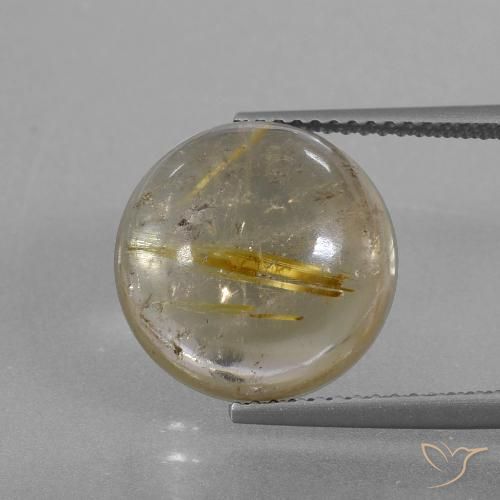 8.48ct 자연스러운 매우 밝은 황금빛 갈색 루틸 쿼츠, 둥근, 투명한